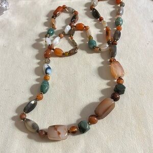 Chucky multicolored polished agate necklace